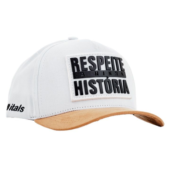 Boné Itals Respeite Minha História Aba Caramelo Suede